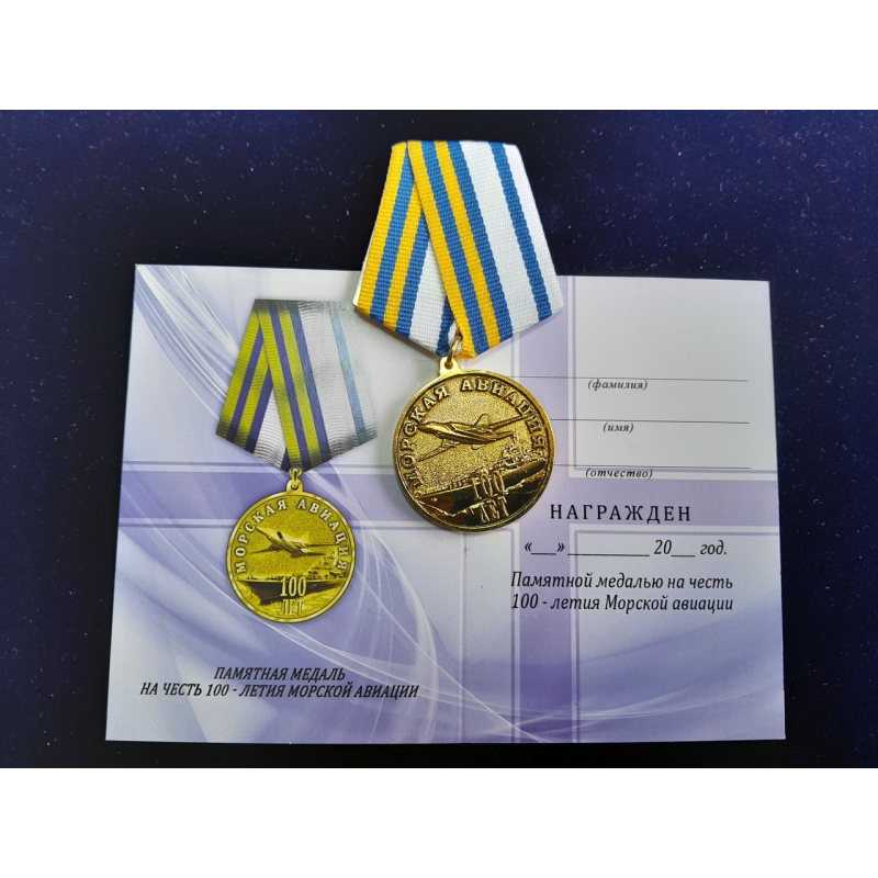 Медаль 100 лет Морской авиации